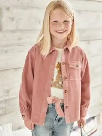Vertbaudet Casaco modelo camisa, em bombazina, para menina promoção