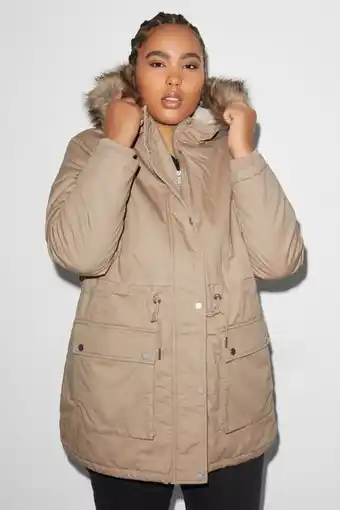 C&A Clockhouse - parka with hood and faux fur trim promoção