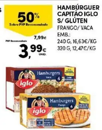 Continente Hamburguer Capitão Iglo s/ Glúten 240g promoção