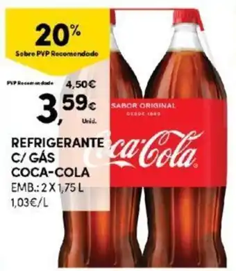 Continente Refrigerante c/ gas Coca Cola 2x1.75L promoção