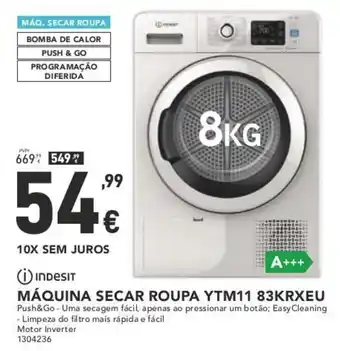 Radio Popular Indesit Máquina Secar Roupa 8kg promoção
