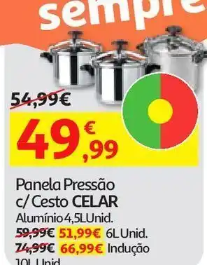 Auchan Panela pressao c/ cesto celar promoção