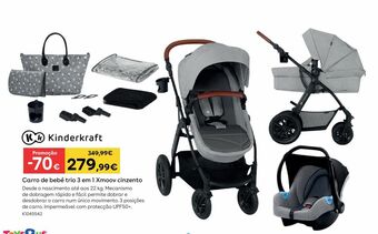 Toys R Us Carro de bebé trio kinderkraft 3 em 1 xmoov cinzento promoção