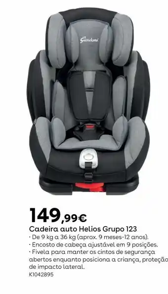 Toys R Us Giordani - cadeira de carro helios gris gr 1-2-3 promoção