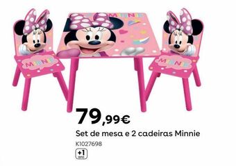 Toys R Us Minnie mouse - set de mesa e 2 cadeiras promoção