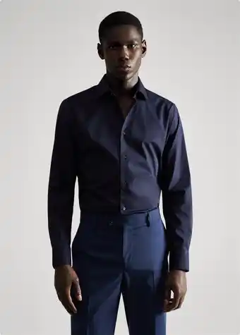 Mango Camisa de fato slim fit de algodão promoção