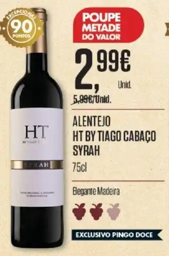 Pingo Doce Alentejo HT By Tiago Cabaço Syrah 75cl promoção