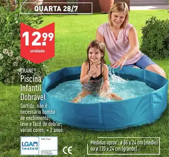 ALDI Crane Piscina Infantil Dobrável 120x24cm promoção
