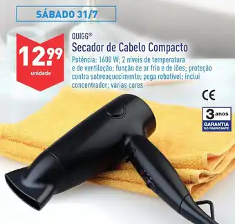 Quigg Secador de Cabelo Compacto 1600w