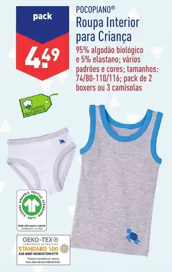 ALDI Pocopiano Roupa Interior para Criança promoção