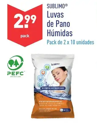 ALDI Sublimo Luvas de Pano Húmidas promoção