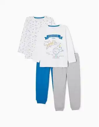Zippy Pack 2 pijamas de algodão para menino 'circo', branco/azul promoção