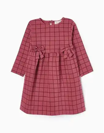 Zippy Vestido de manga comprida aos quadrados para bebé menina, rosa promoção