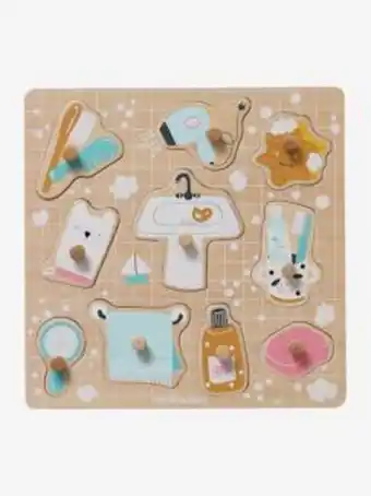 Vertbaudet Puzzle de pegas casa de banho, em madeira fsc® - bege medio... promoção