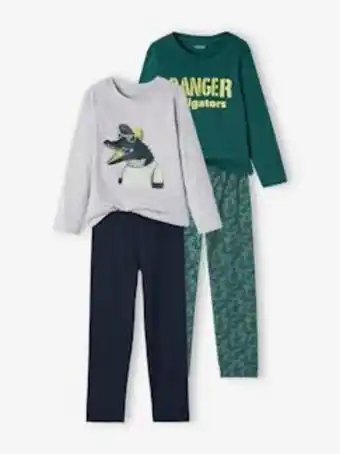Vertbaudet Lote de 2 pijamas "crocodilos", para menino - verde escuro... promoção