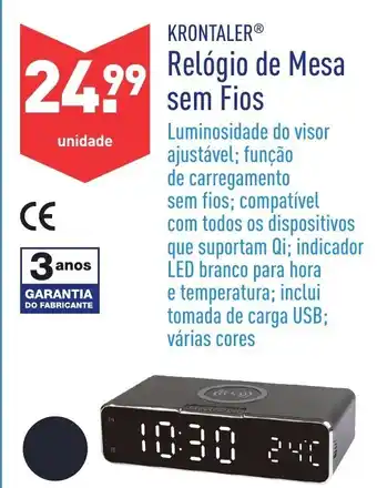 ALDI Relógio de Mesa sem Fios promoção
