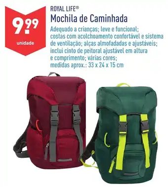 ALDI Mochila de Caminhada 33x24x15cm promoção