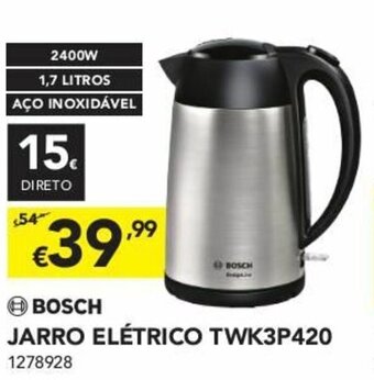 Radio Popular Bosch Jarro Elétrico TWK3P420 promoção