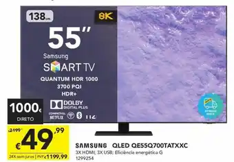 Radio Popular Samsung QLED QE55Q700TATXXC promoção