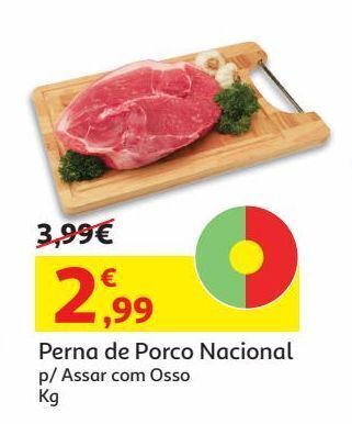 Auchan Porco nacional fatia da perna c/osso kg promoção