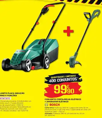 Bricomarché Bosch Conjunto Corta-Relva Elétrico + Aparador Elétrico promoção