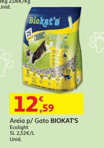Auchan Areia p/ gato biokat's ecolight 5l promoção