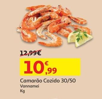 Auchan Camarão cozido 30/50 vannamei kg promoção