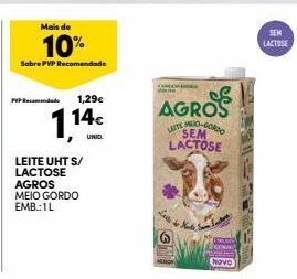 Continente Bom dia Leite sem lactose agros promoção