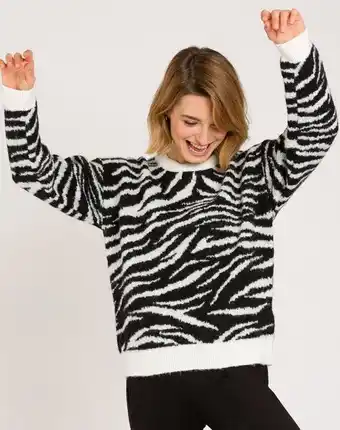 Naf Naf Jersey cebra color negro promoção