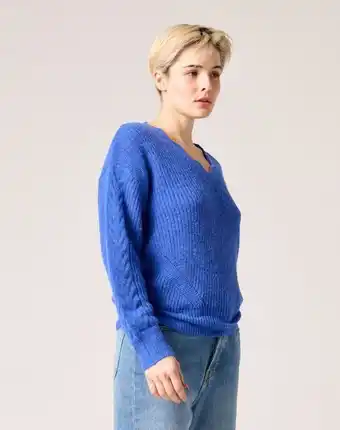 Naf Naf Jersey canalé color azul eléctrico promoção