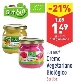 ALDI Gut Bio Creme Vegetariano Biológico 180g promoção
