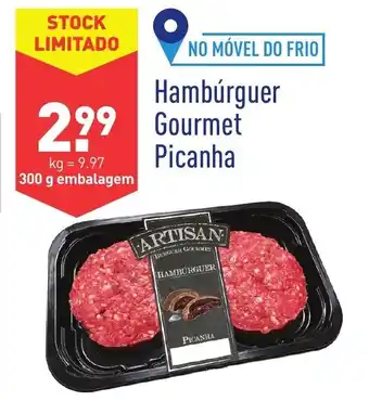 ALDI No Móvel Do Frio Hambúrguer Gourmet Picanha 300g promoção