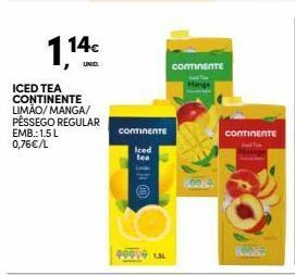 Continente Bom dia Chá gelado continente promoção