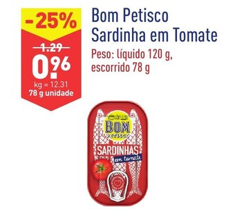 ALDI Bom Petisco Sardinha em Tomate 78g promoção