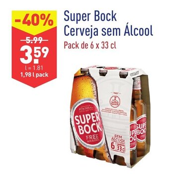 ALDI Super Bock Cerveja sem Álcool 6x33cl promoção