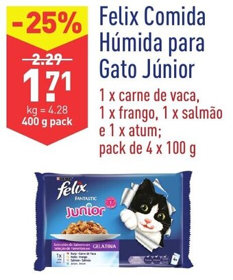 ALDI Felix Comida Húmida para Gato Júnior 400g promoção