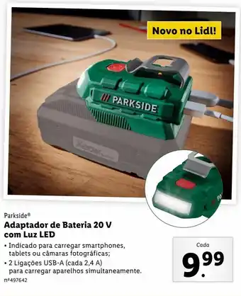 Lidl Adaptador de corrente parkside promoção