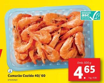 Lidl Camarão cozido promoção