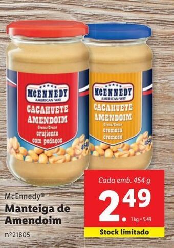 Lidl Creme de amendoim mcennedy promoção