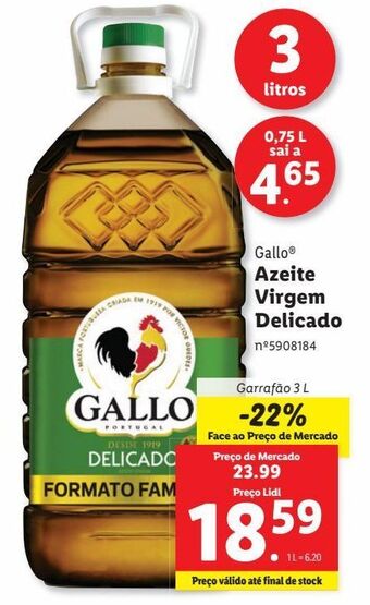 Lidl Azeite extravirgem gallo promoção