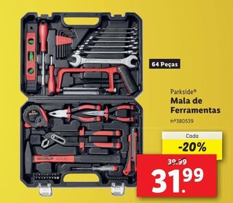 Lidl Mala de ferramentas parkside promoção
