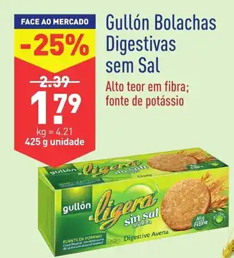 ALDI Gullón Bolachas Digestive sem Sal 425g promoção