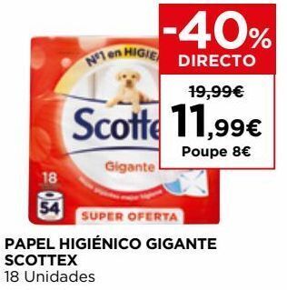 El Corte Inglés Papel higiênico scottex promoção