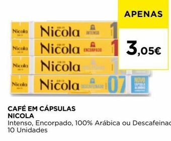 El Corte Inglés Cápsulas de café nicola promoção