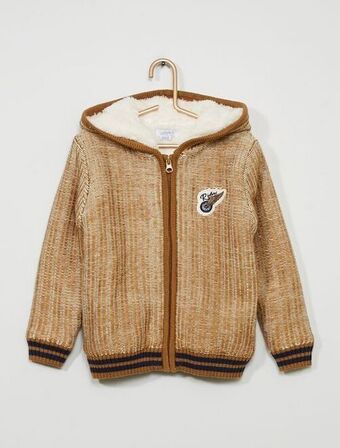 Kiabi Sweatshirt com fecho em malha de tricô forrada a sherpa promoção