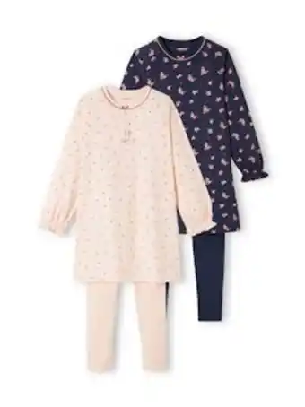 Vertbaudet Camisa de dormir "happiness" + leggings aos corações -... promoção