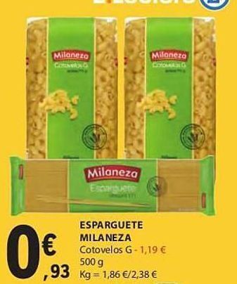 E.Leclerc Esparguete milaneza promoção