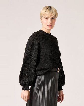 Naf Naf Jersey glitter color negro promoção