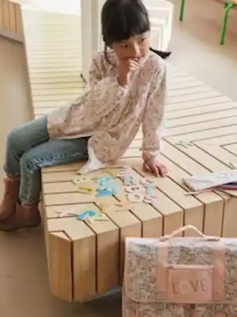 Bibe personalizável aos quadrados vichy, para menina -...