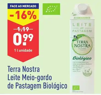 ALDI Terra Nostra Leite Meio-gordo de Pastagem Biológico 1L promoção